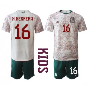 Meksiko Hector Herrera #16 Gostujuci Dres za Dječji SP 2022 Kratak Rukavima (+ kratke hlače)